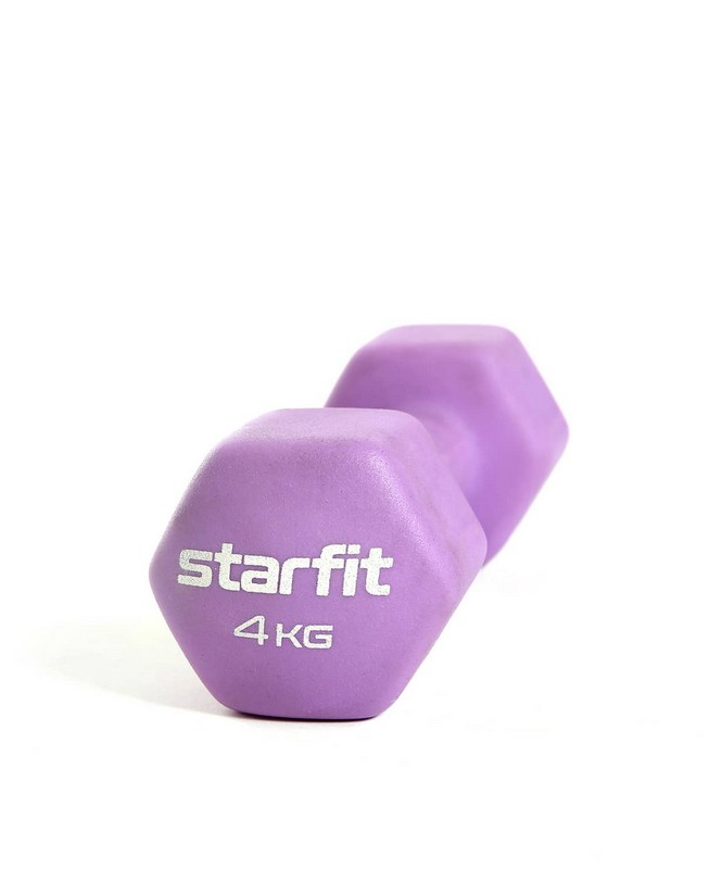 Купить Гантель неопреновая Core 4 кг Star Fit DB-201 фиолетовый пастель,