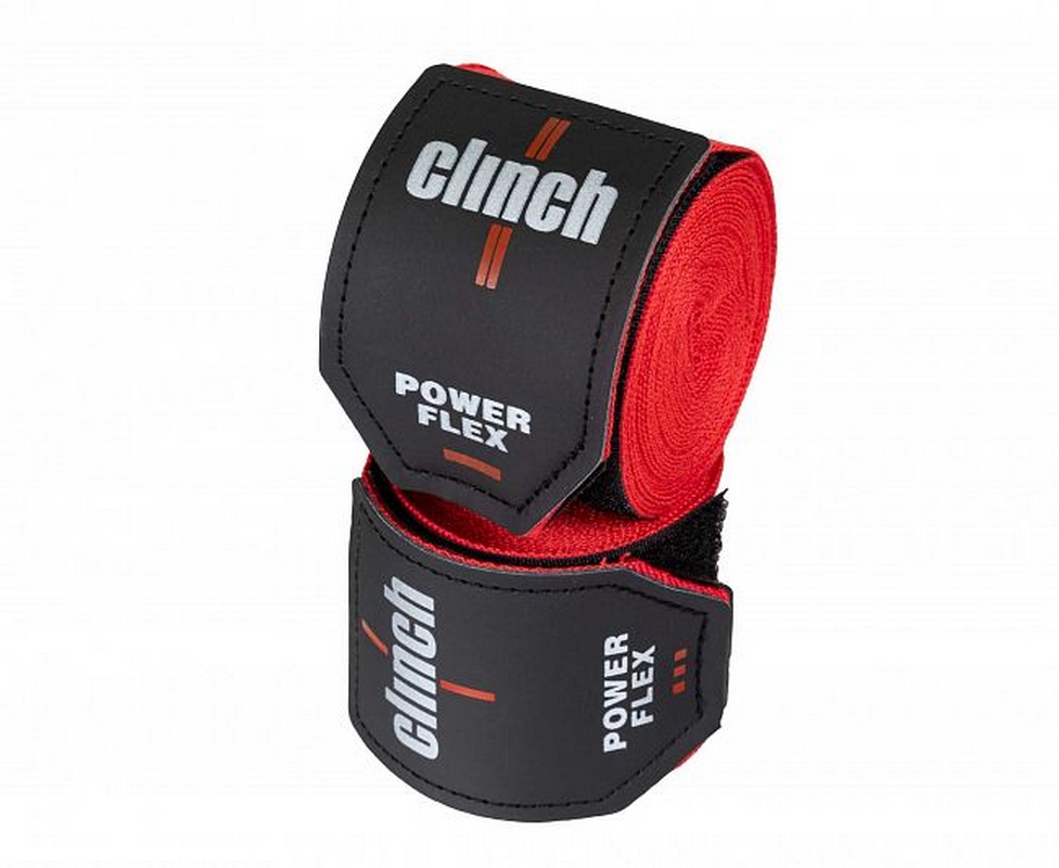 Бинты боксерские 255см Clinch Boxing Hand Wrap Power Flex C239 красный 976_800
