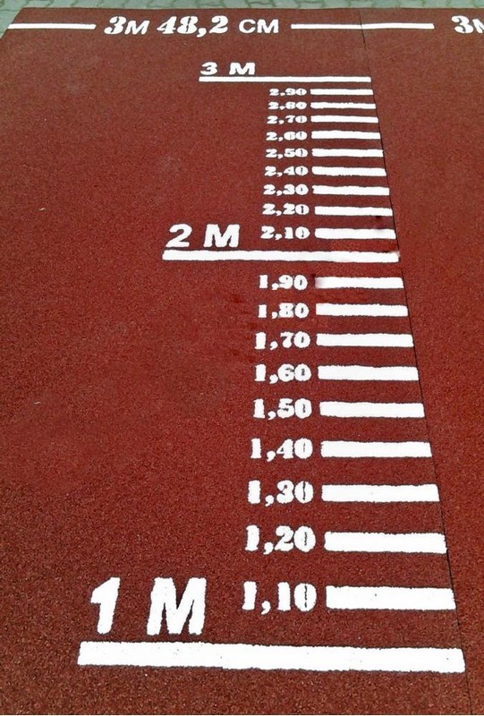 Дорожка (разметка) для прыжков в длину с места, для сдачи норм ГТО (красная) Atlet IMP-A468