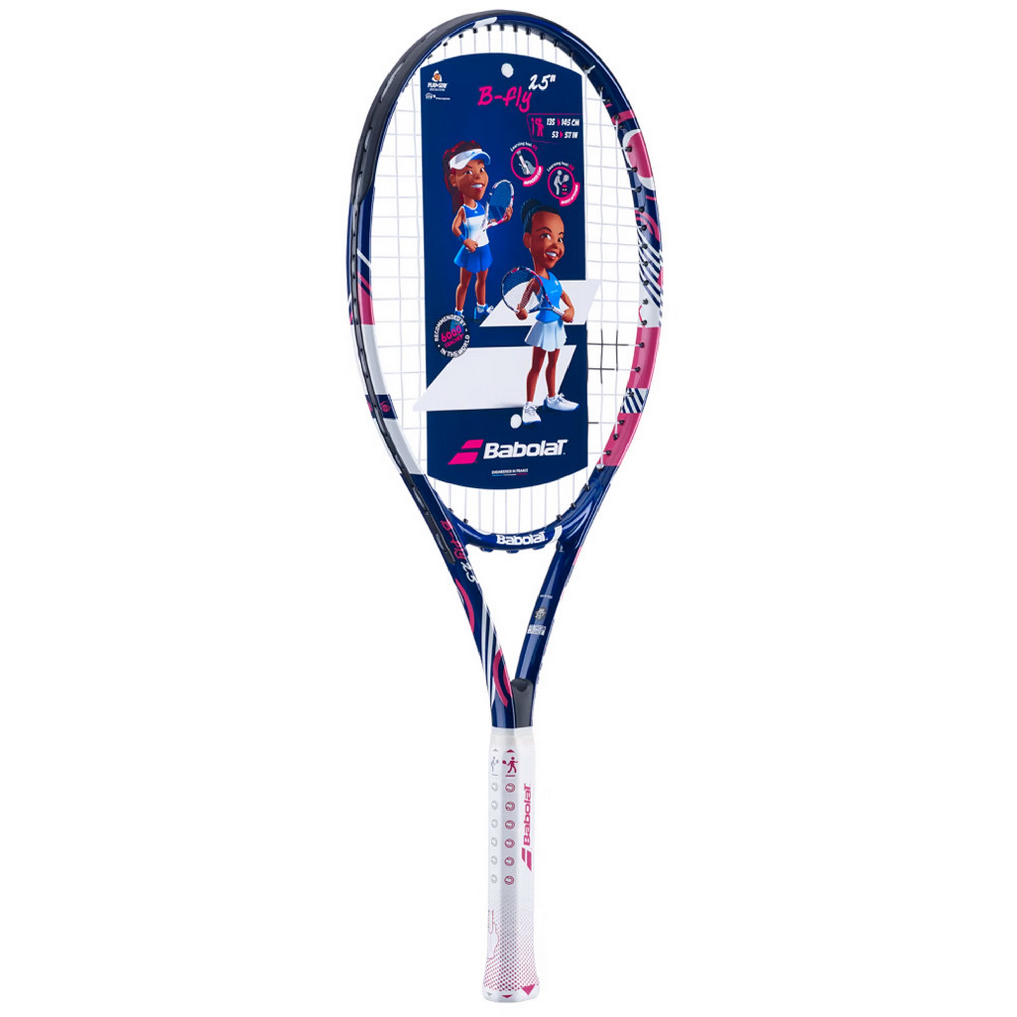 Ракетка для большого тенниса детская Babolat B`FLY 25 Gr00 140487 сине-розовый