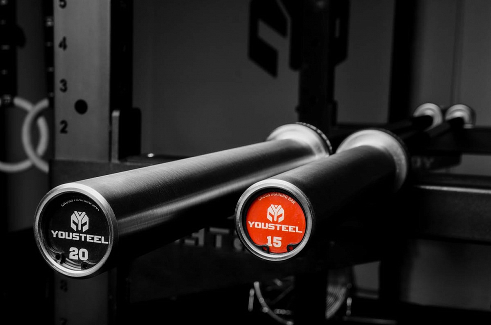 Гриф YouSteel Training Bar XF-20, 20кг, длина 2200мм, D28мм, bushing, черный оксид + хром,  - купить со скидкой