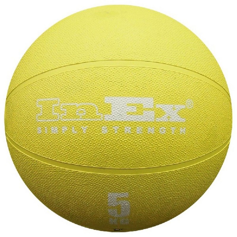 фото Мяч набивной inex medicine ball, 5 кг in-rmb5 желтый