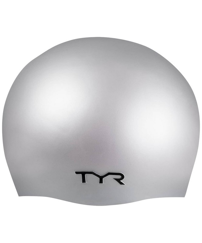 Купить Шапочка для плавания TYR Wrinkle Free Silicone Cap, силикон, LCS 40 серебристый,