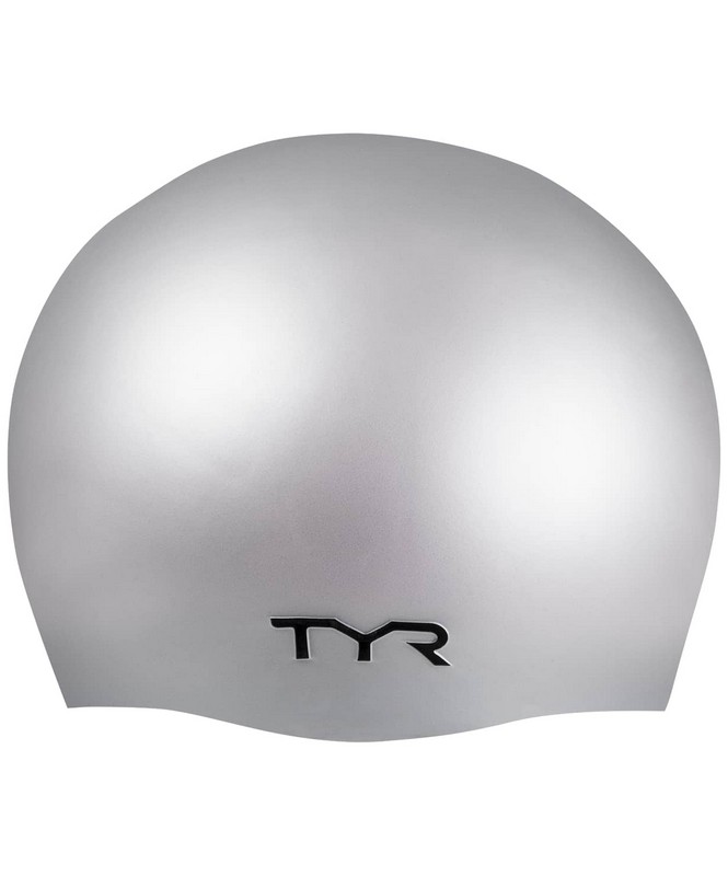 Шапочка для плавания TYR Wrinkle Free Silicone Cap, силикон, LCS\040 серебристый