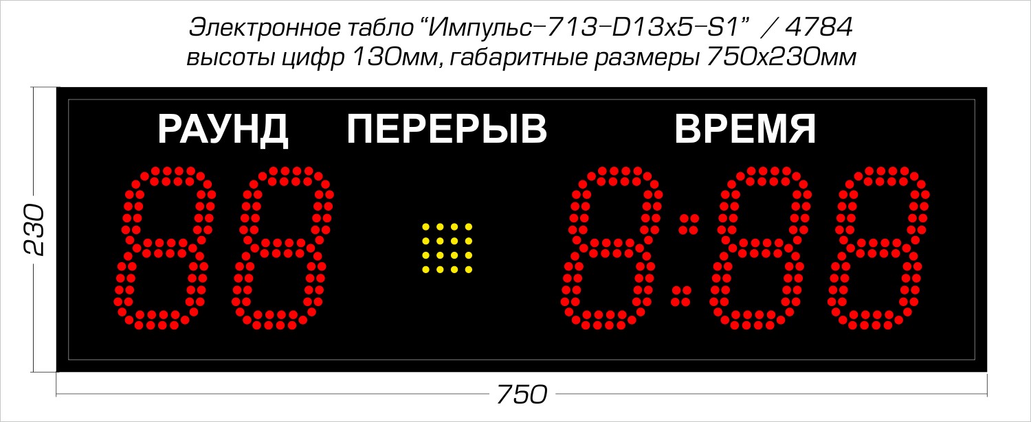 Табло для бокса Импульс 713-D13x5-S1-RING1 1500_615