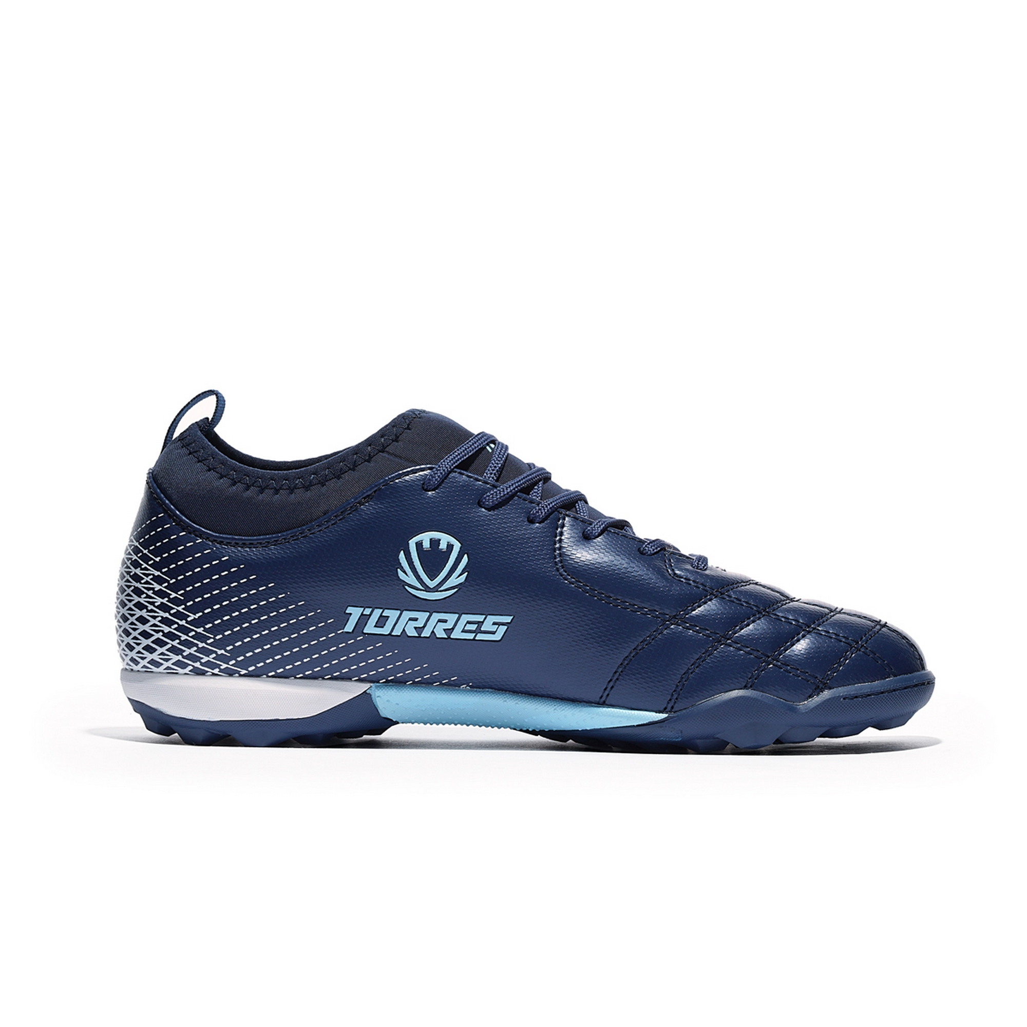 Бутсы футбольные (многошиповки) Torres BOLA TS2342310-372 с носком, синий 2000_2000
