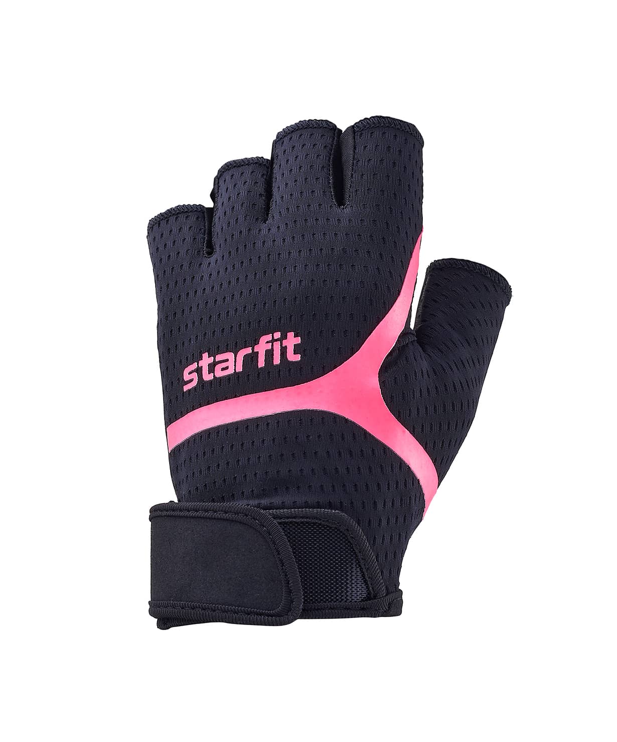 фото Перчатки для фитнеса star fit wg-103, черный/малиновый