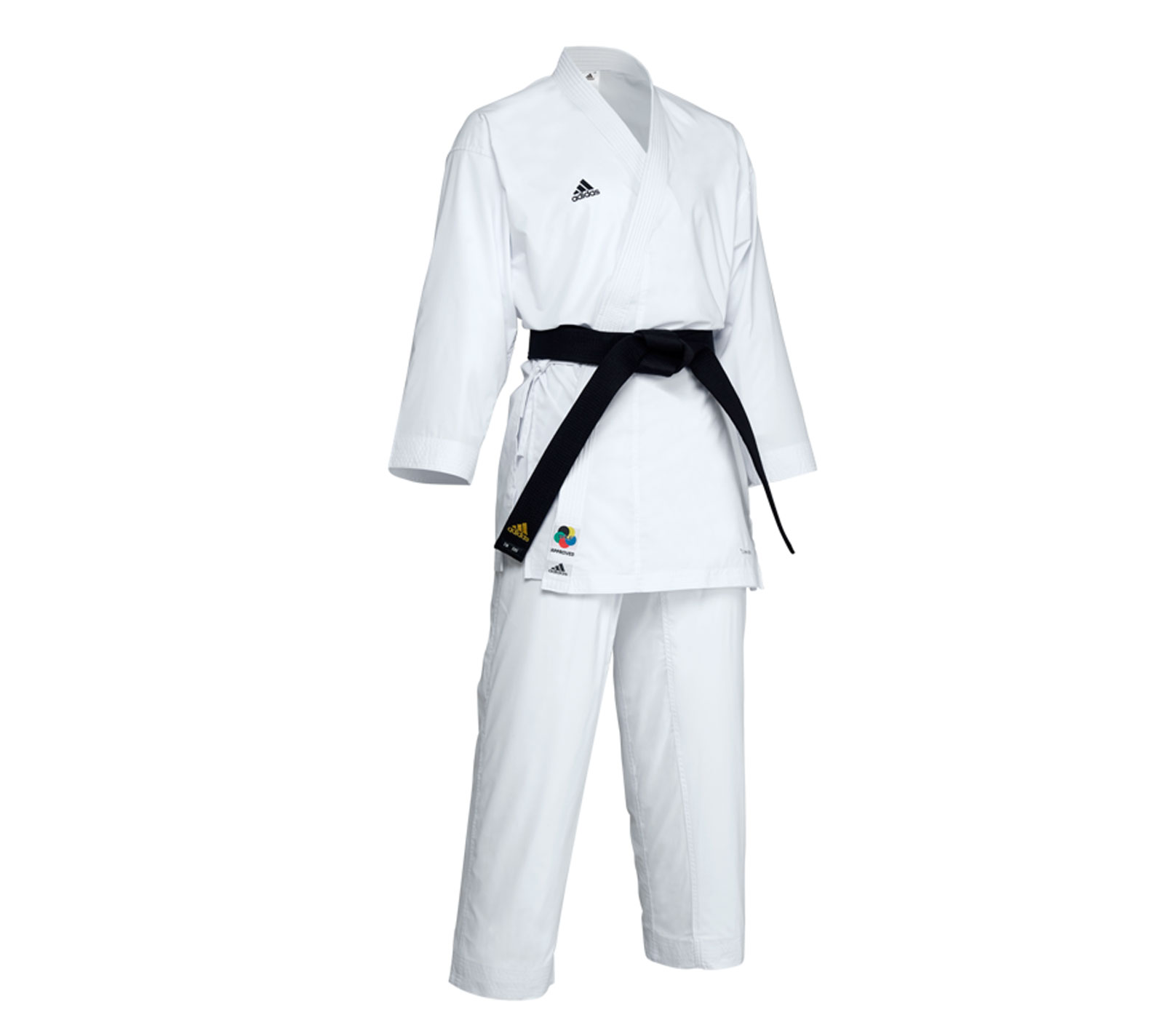 фото Кимоно для карате adidas k192sk adilight primegreen wkf белое с черным логотипом