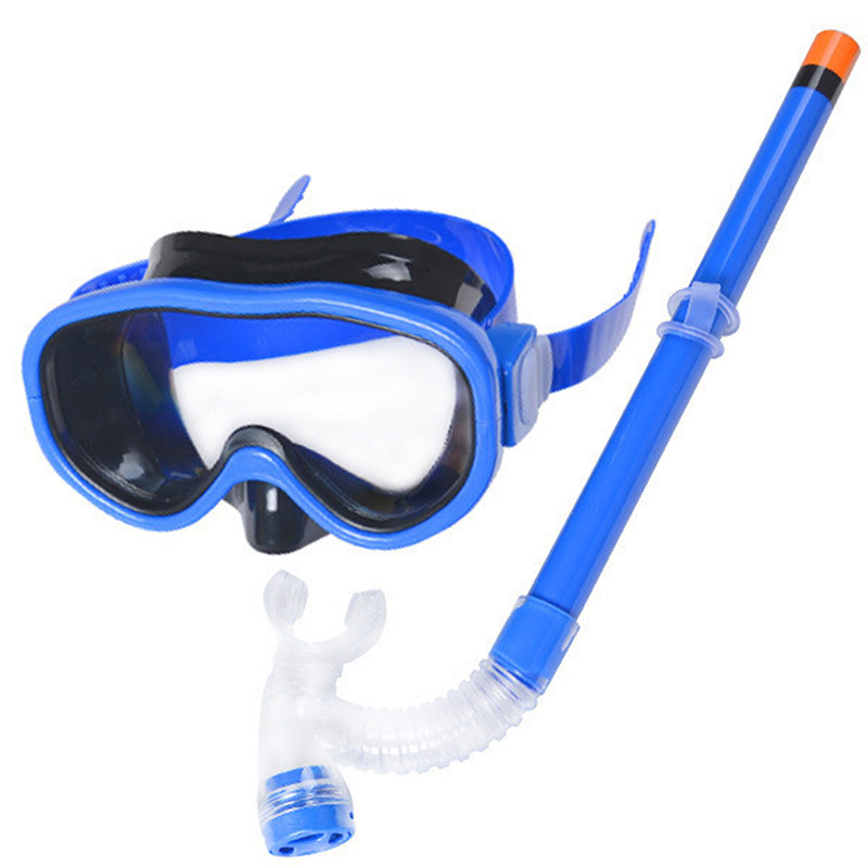 фото Набор для плавания маска+трубка sportex e33114-1 синий, (пвх)