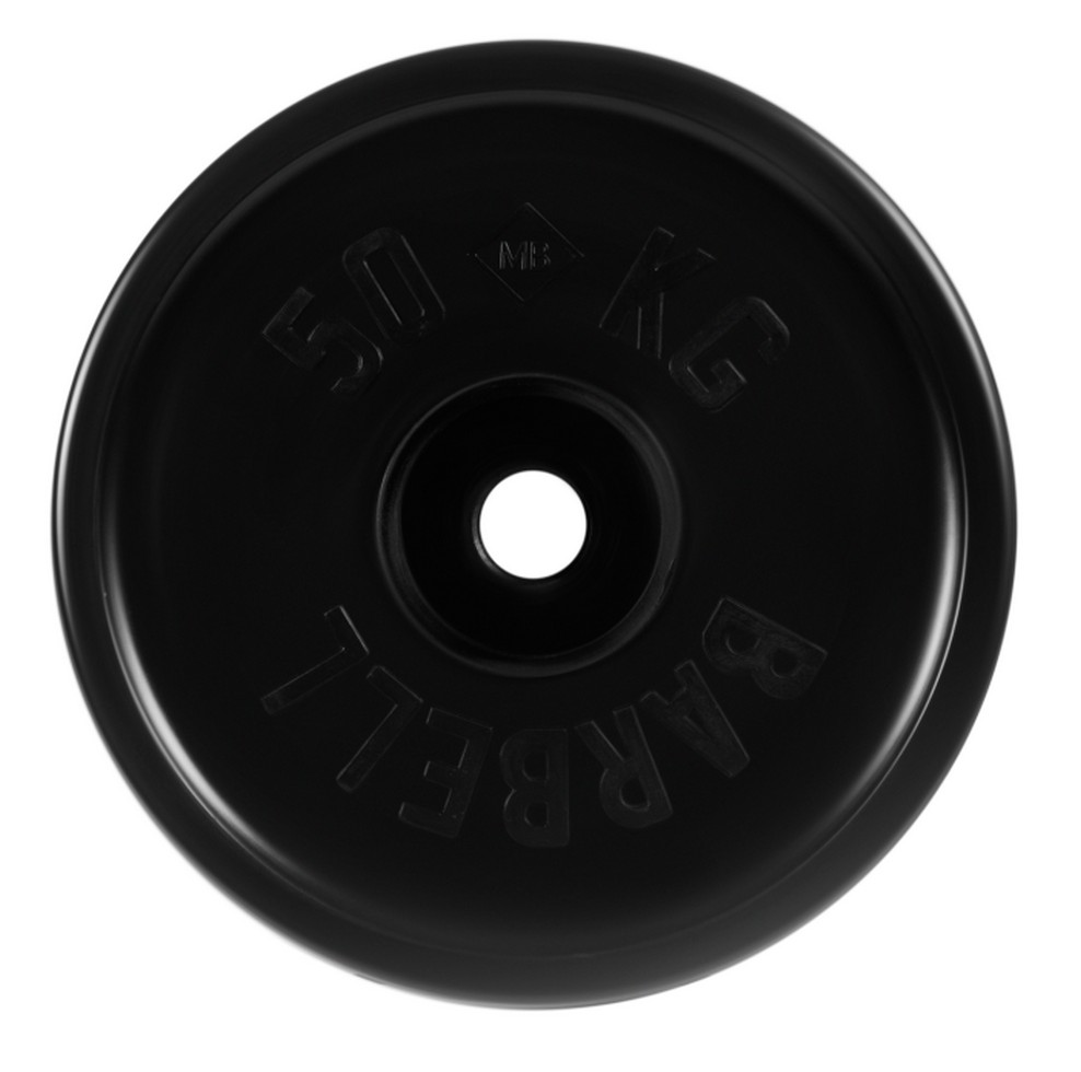 фото Диск олимпийский d51мм евро-классик mb barbell mb-pltbe-50 50 кг черный