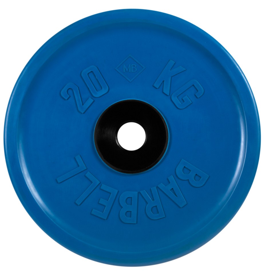 фото Диск олимпийский d51мм евро-классик mb barbell mb-pltce-20 20 кг синий