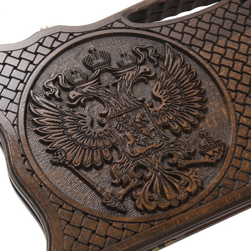 Нарды резные Haleyan Герб РФ kh022 800_800