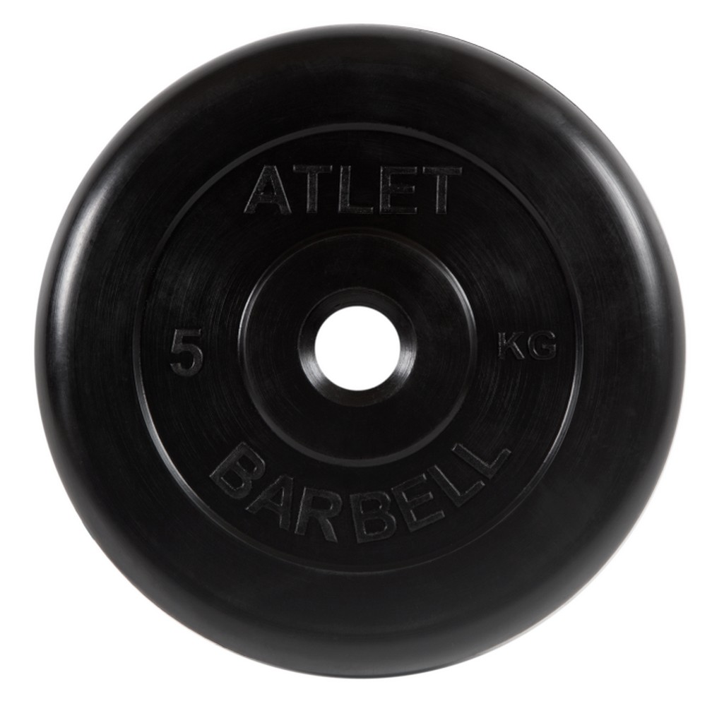 Диск обрезиненный d31мм MB Barbell Atlet 5кг черный MB-AtletB31-5,  - купить со скидкой
