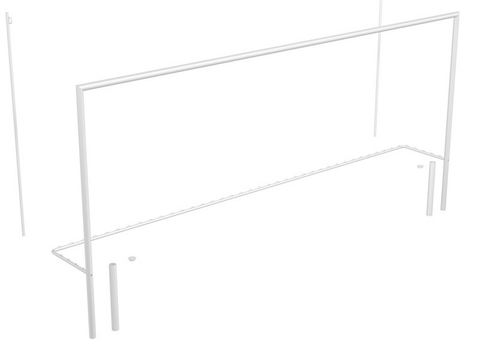Ворота футбольные Glav со стойками натяжения сетки, разборные (7,32х2,44 м) 15.104.1 933_700