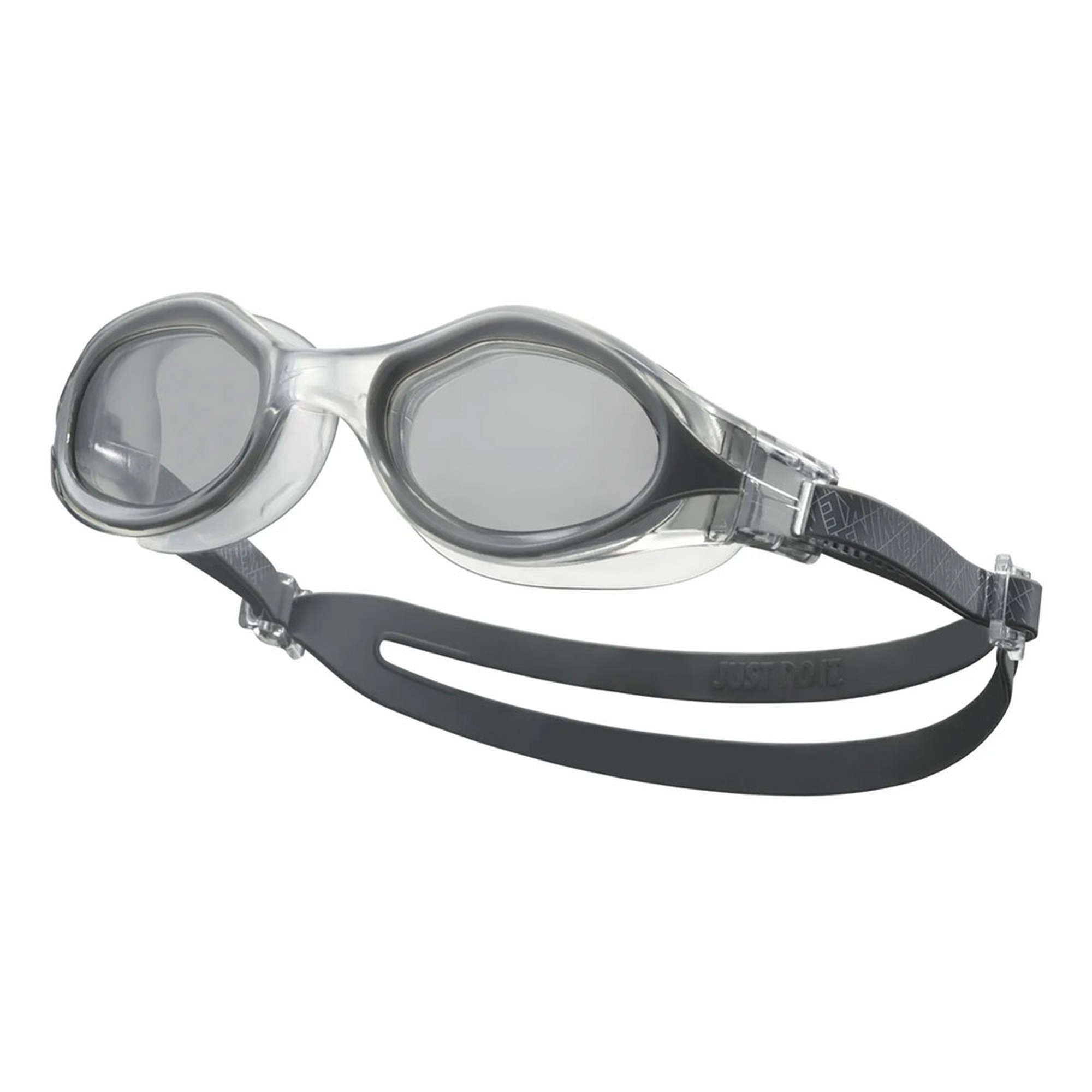 Очки для плавания ДЫМЧАТЫЕ линзы, нерегулир. переносица, черная оправа Nike Flex Fusion NESSC152014 - фото 1