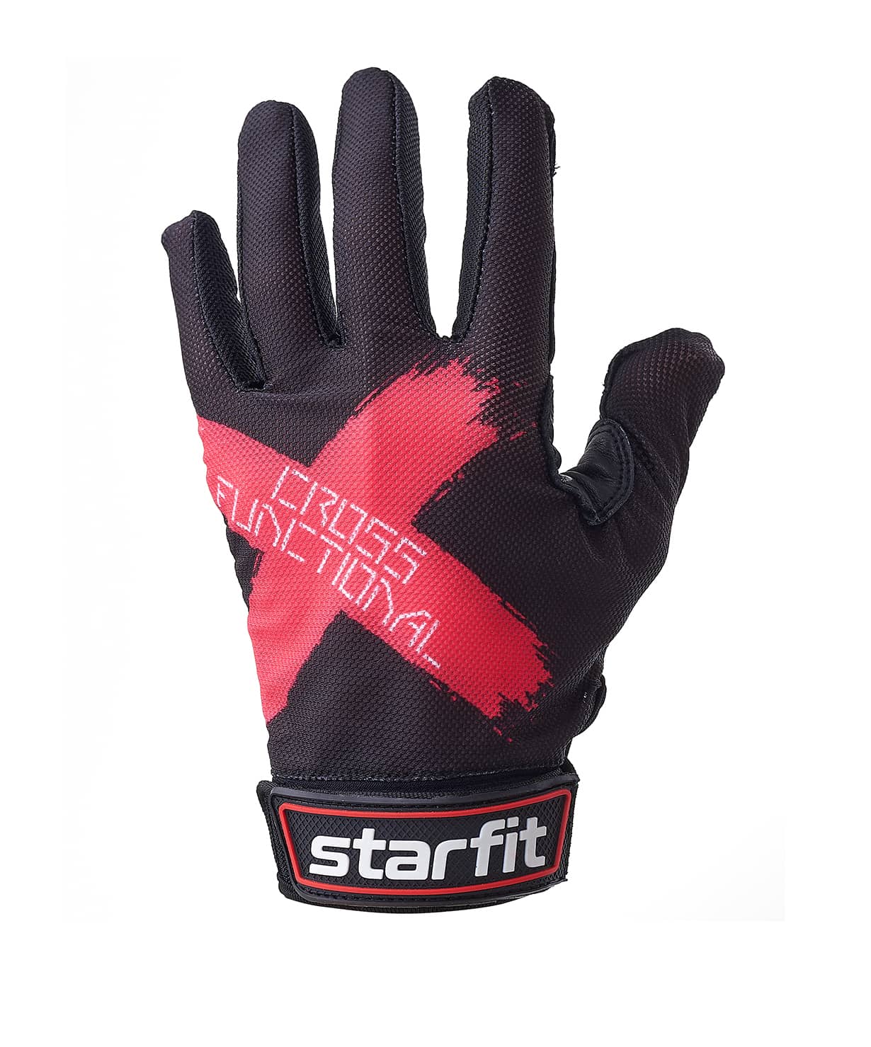 Купить Перчатки для фитнеса Star Fit WG-104, с пальцами, черный/красный,