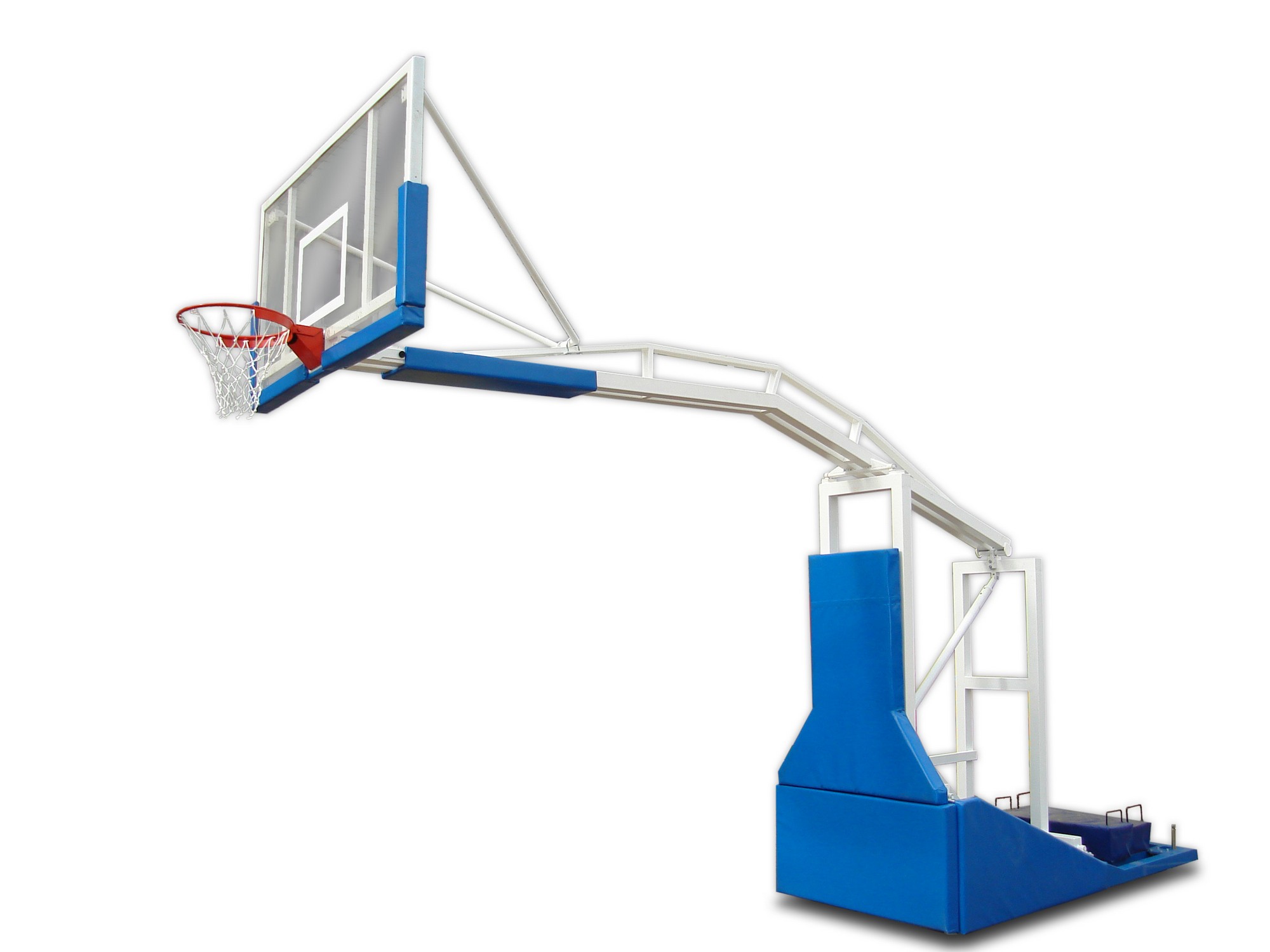 фото Стойка баскетбольная фси мобильная складная, с выносом 2,25м, с электроподьемом стрелы, без противовесов 9108