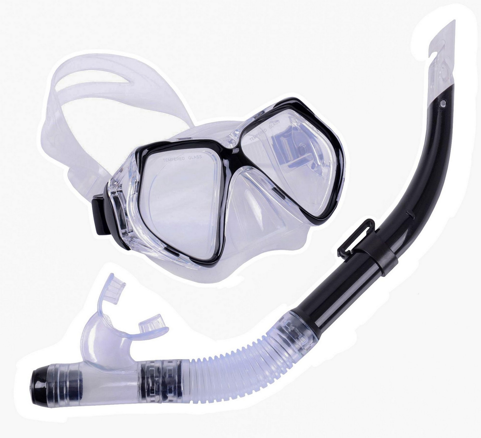 Купить Набор для плавания взрослый Sportex маска+трубка (силикон) E39222 черный,
