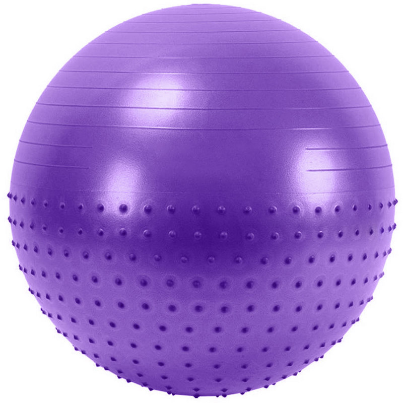 Купить Мяч гимнастический Sportex Anti-Burst полу-массажный 65 см FBX-65-2, фиолетовый,