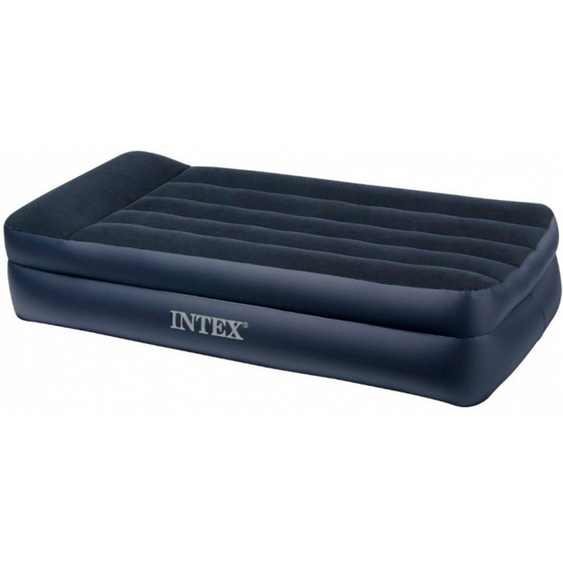 фото Надувная кровать intex pillow rest raised bed 99х191х42см встроенный насос 64122