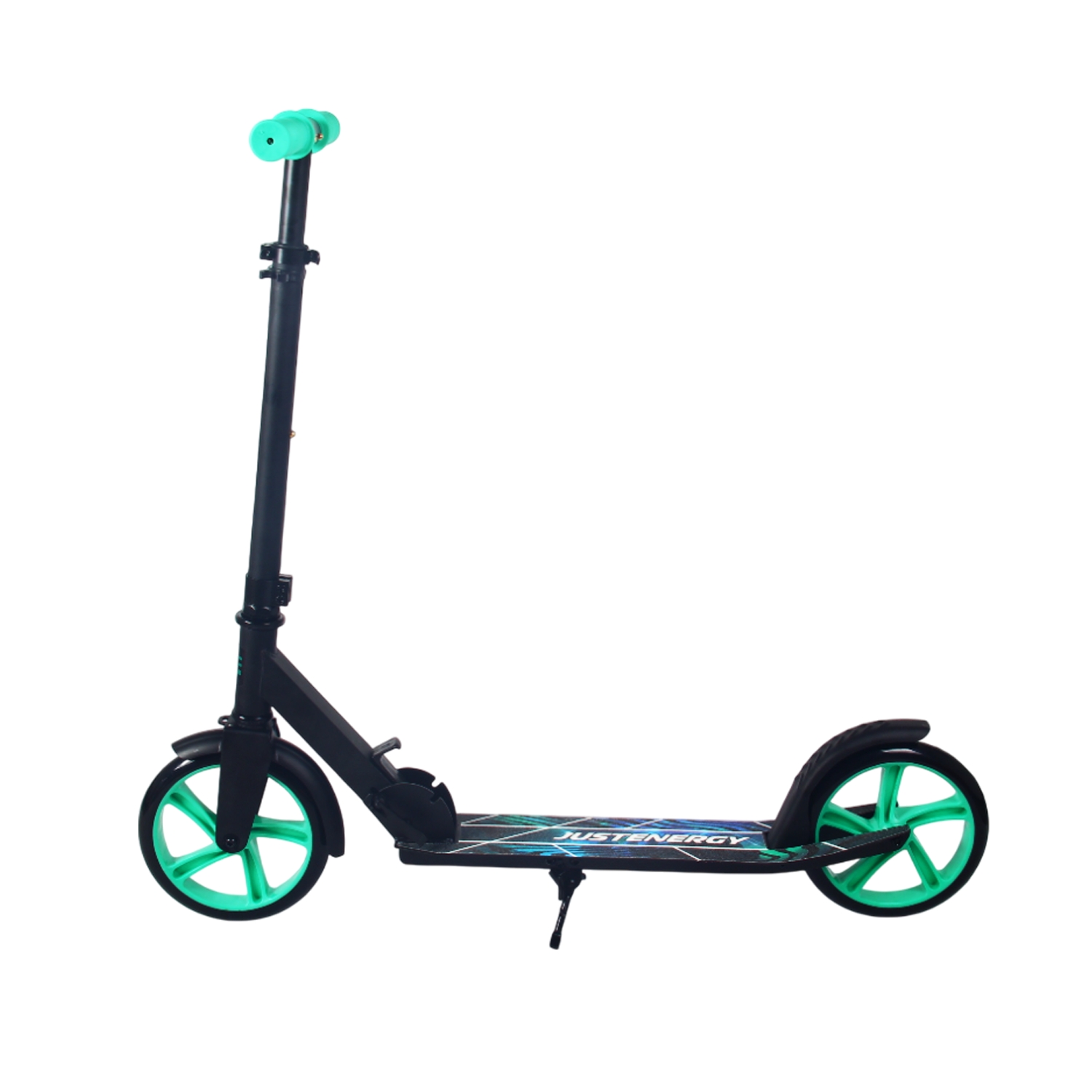 Самокат 200мм Justenergy JE-SA200-50 black (фонарь и наклейка в подарок) 1500_1500