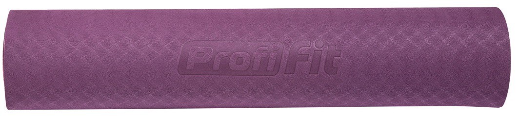 Коврик для йоги и фитнеса Profi-fit 6 мм, профессиональный фиолетово-розовый 173x61x0,6 1062_239