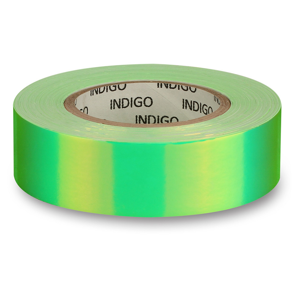 Обмотка для гимнастического обруча Indigo Rainbow IN151-GYL, 20мм*14м, зерк, на подкл, зел-желт 1000_1000