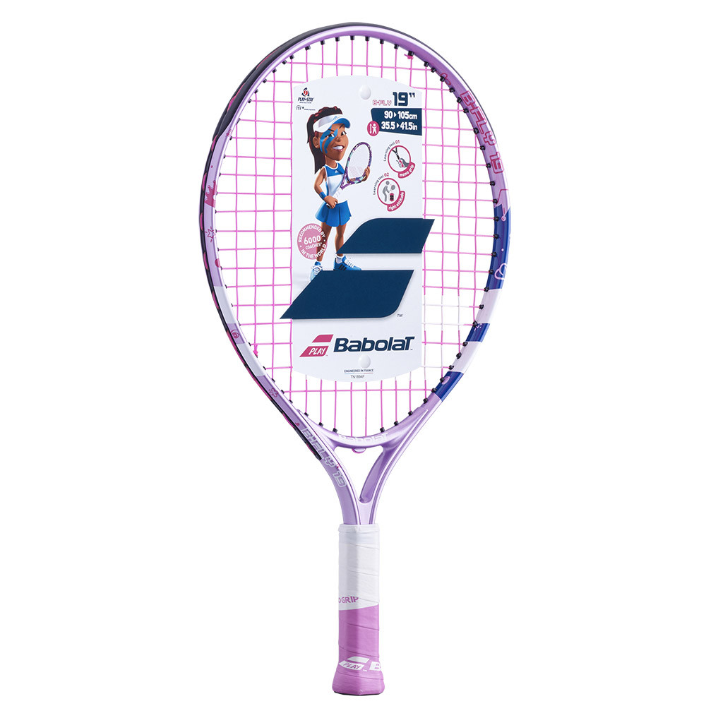 Купить Ракетка для большого тенниса детская Babolat B`FLY 19 Gr0000, 140242, 4-6 лет, алюминий, со струнами, розовый,