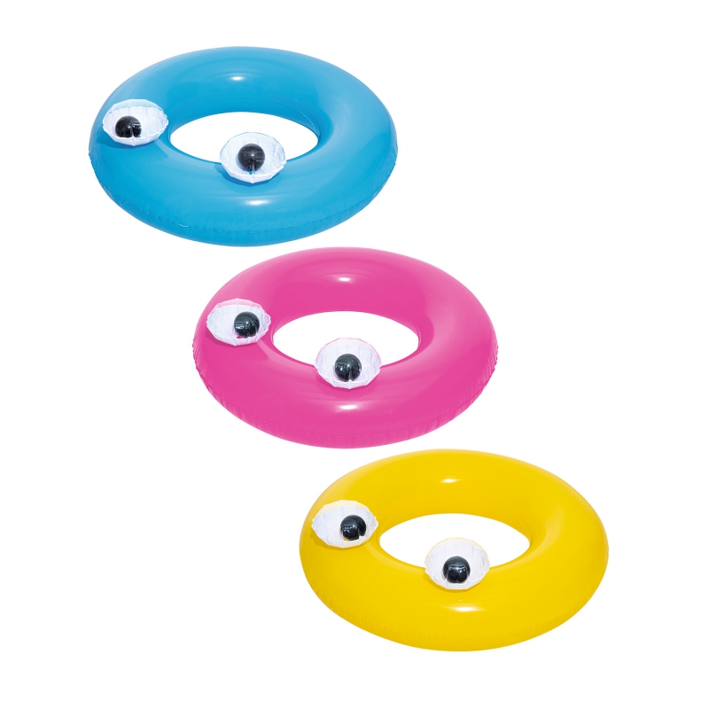 Надувной круг для плавания Bestway Глазастики, 91см, три цвета 36119