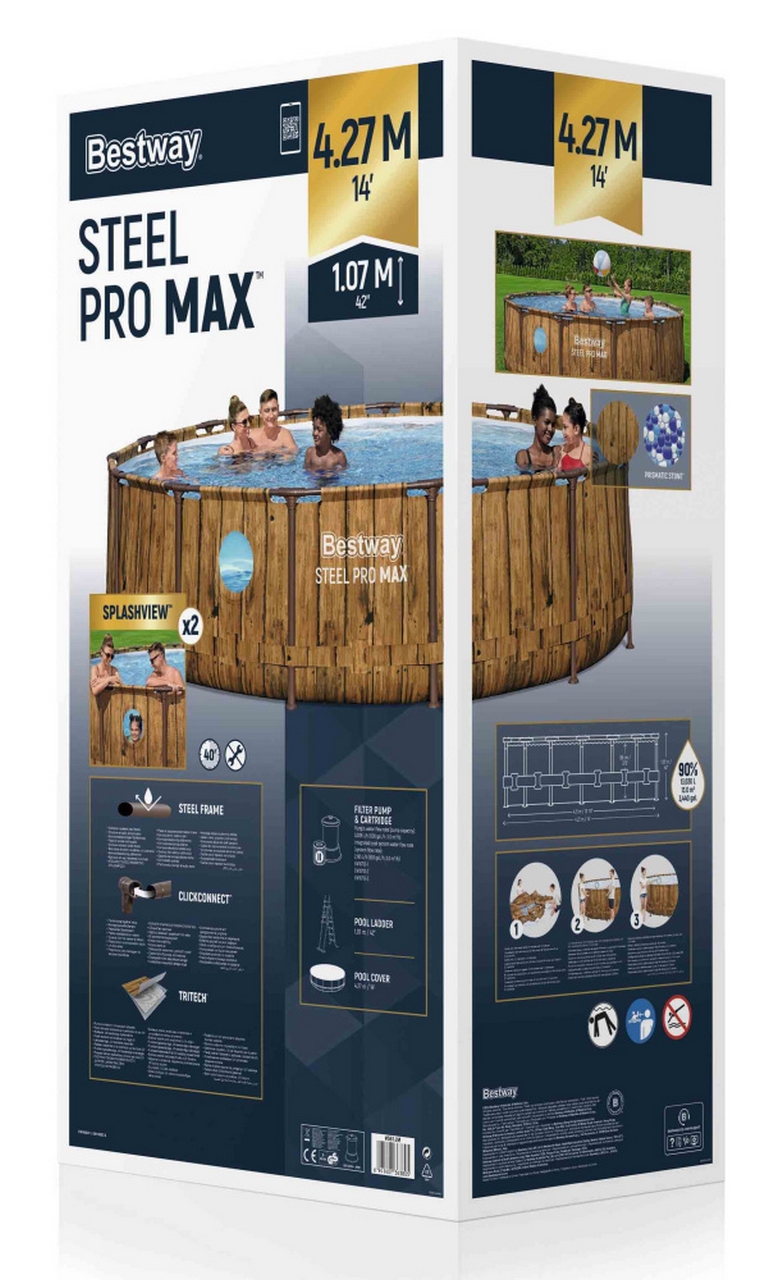 Каркасный бассейн 427х107см, фильтр-насос, лестница, тент Bestway Splashview Pool 561JM 783_1280