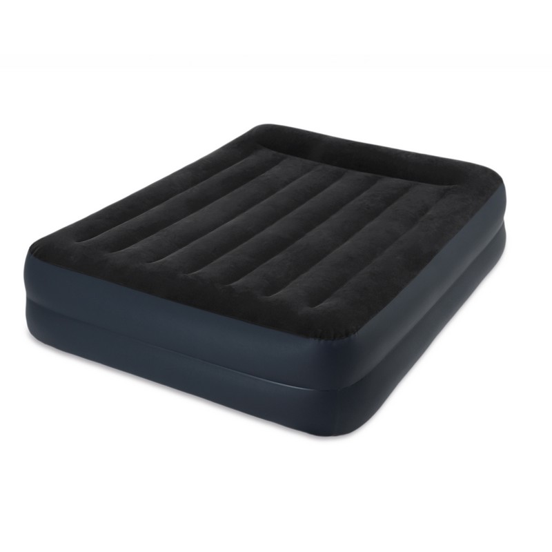 фото Надувная кровать intex pillow rest raised bed 152х203х42см встроенный насос 220v 64124