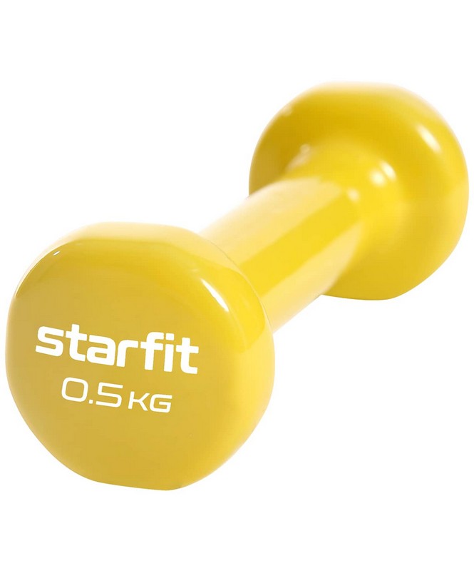 Гантель виниловая Core 0,5 кг Star Fit DB-101 желтый