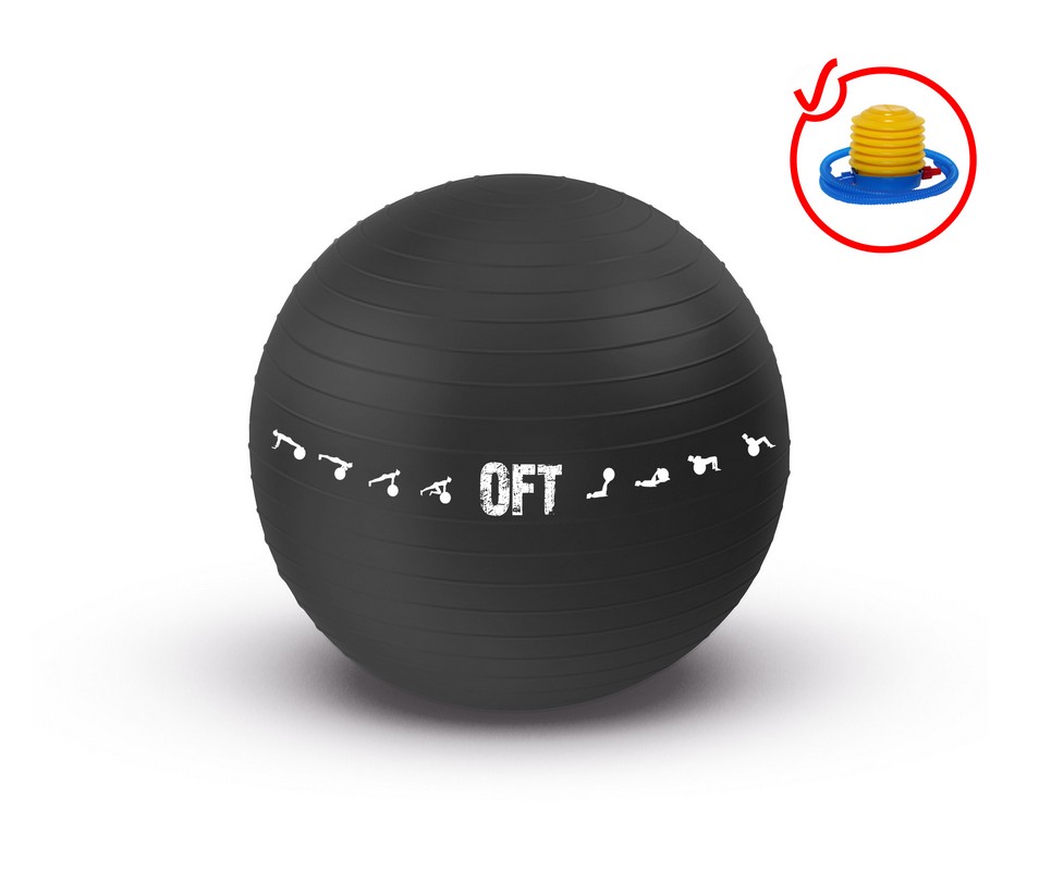 Гимнастический мяч Original Fit.Tools FT-GBPRO-75BK (75 см) коммерч, черный,  - купить со скидкой
