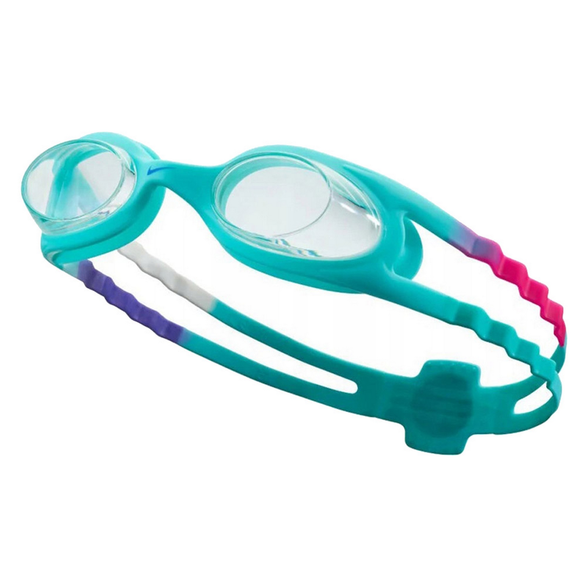 Очки для плавания детские ПРОЗРАЧНЫЕ линзы, нерегул .пер., бирюзовая оправа Nike Easy Fit NESSB166339 2000_2000