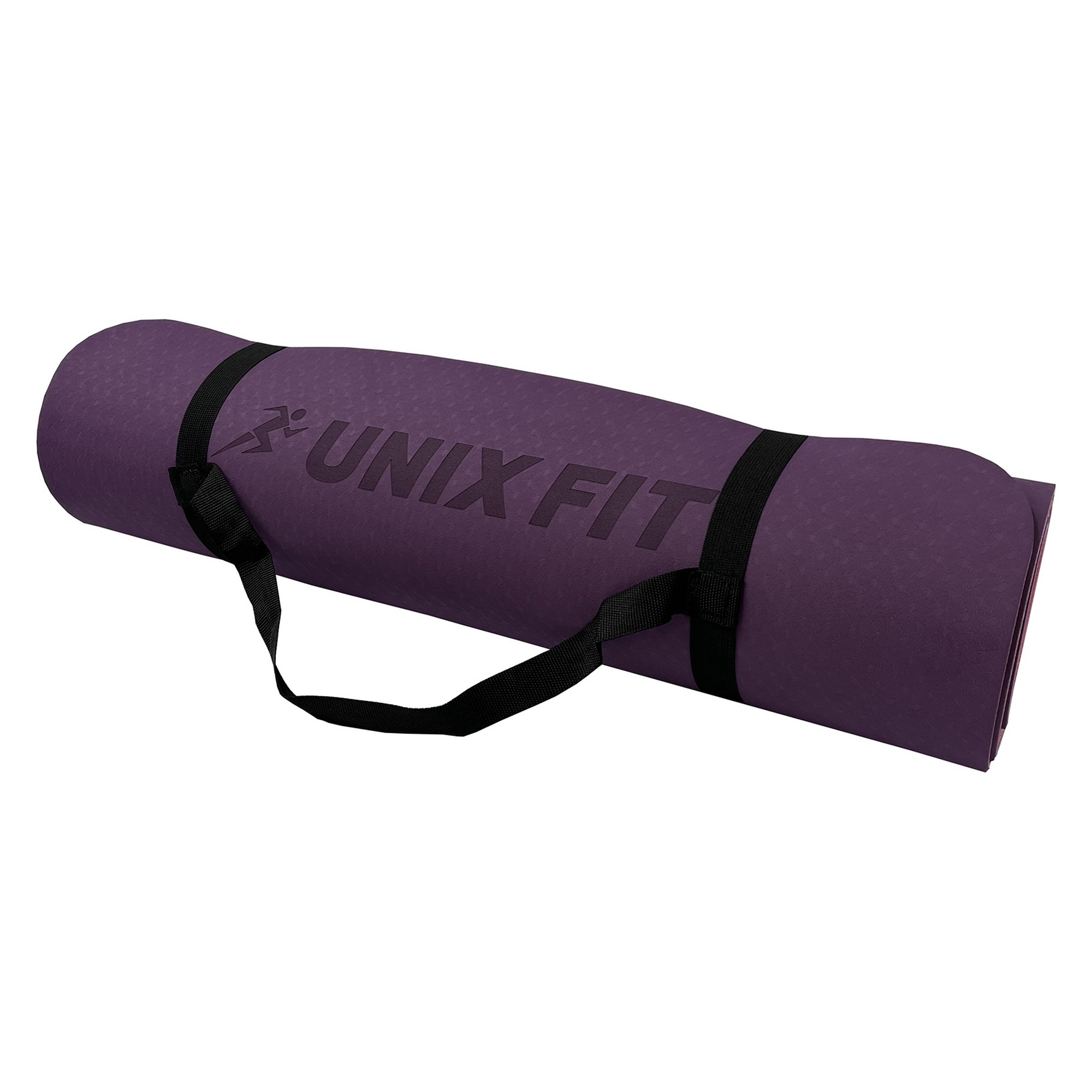 Коврик для йоги и фитнеса двусторонний, 180х61х0,8см UnixFit YMU8MMVT двуцветный, фиолетовый 2000_2000