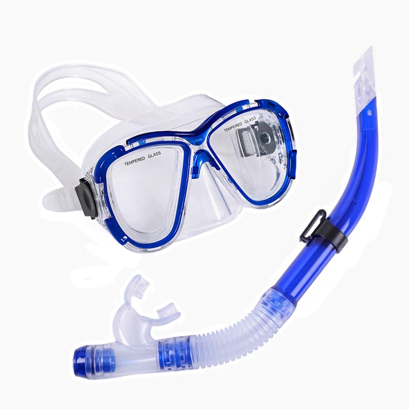 фото Набор для плавания взрослый sportex маска+трубка (пвх) e39228 синий