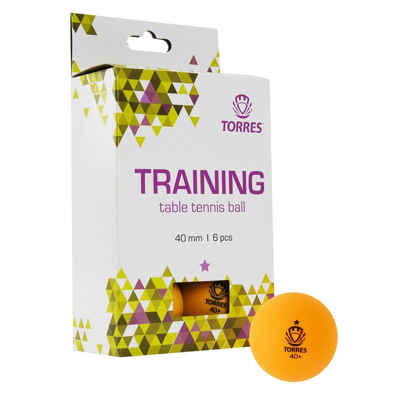 Купить Мяч для настольного тенниса Torres Training 1* TT21015 6 шт, оранжевый,