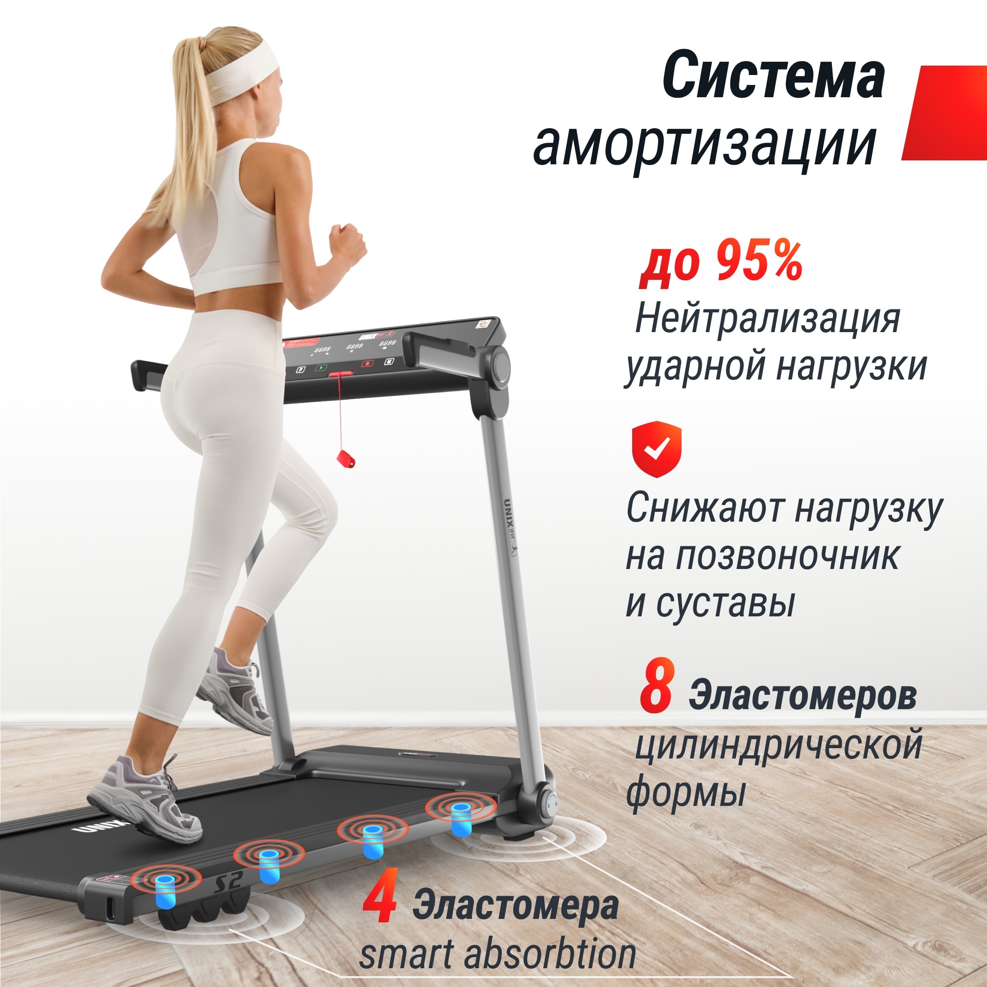 Беговая дорожка UnixFit Hi-tech S2 Metallic TDHTS2M 2000_2000