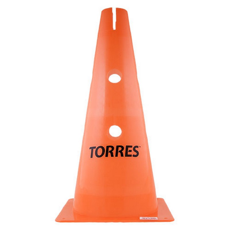 Купить Конус тренировочный Torres h38 см, с отверстиями для штанги TR1010 оранжевый,