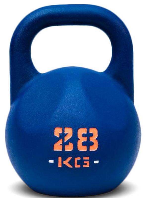 Гиря IDOL Action 28 кг, синяя с прокрашенным логотипом