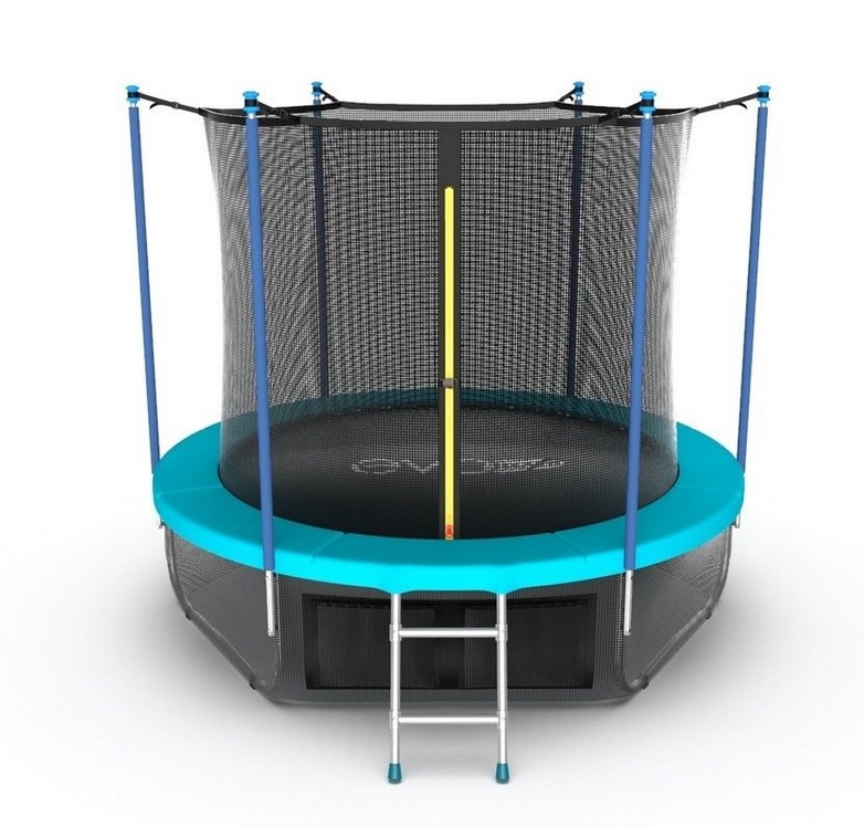 фото Батут с внутренней сеткой и лестницей evo jump internal 6ft + нижняя сеть, морская волна (wave)