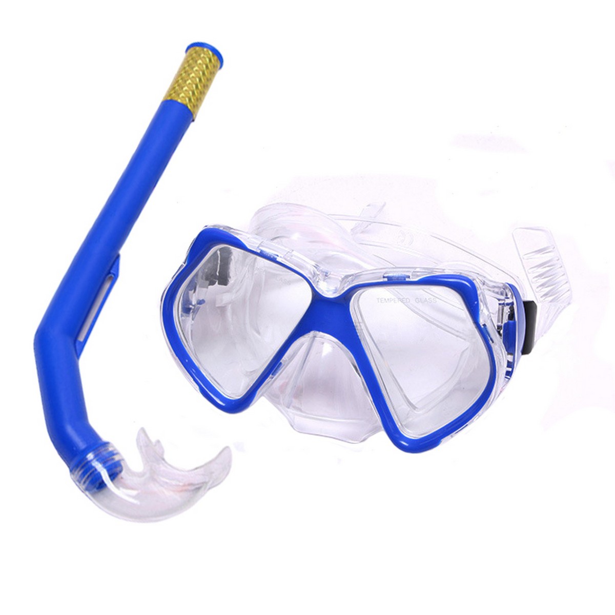 фото Набор для плавания взрослый sportex маска+трубка (пвх) e41231 синий