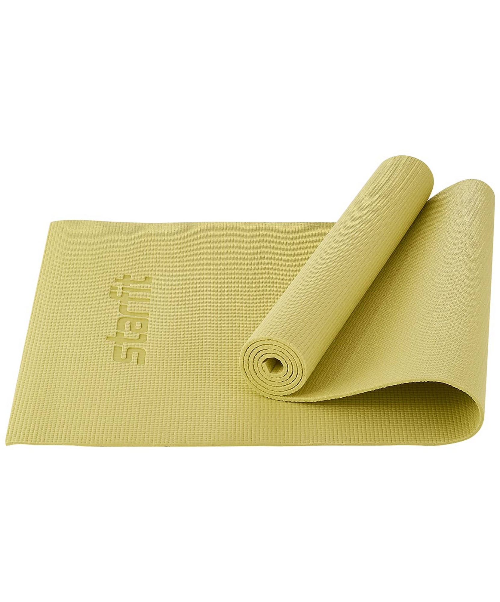 Коврик для йоги и фитнеса 173x61x0,6см Star Fit PVC FM-101 желтый пастель