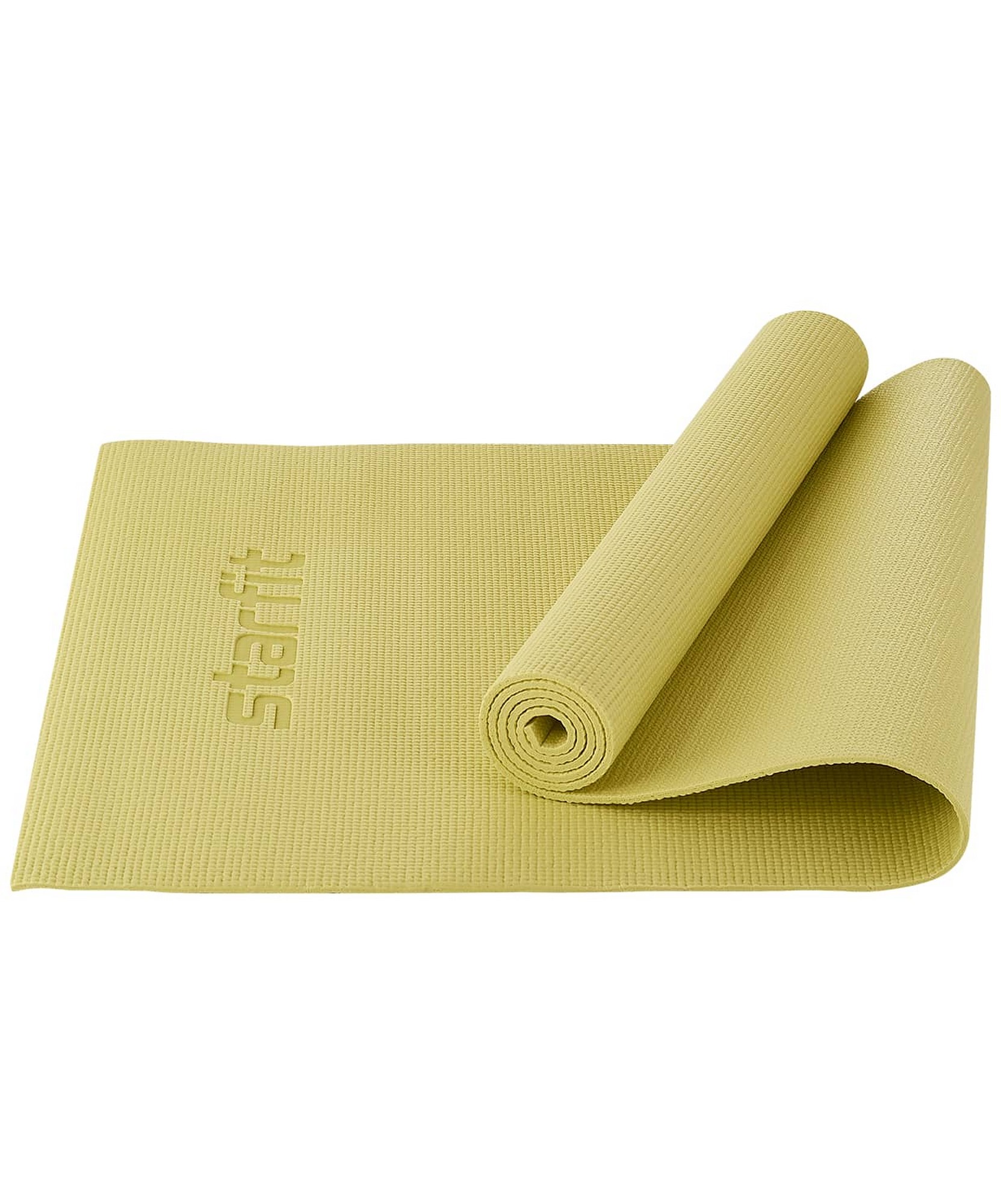 фото Коврик для йоги и фитнеса 173x61x0,6см star fit pvc fm-101 желтый пастель
