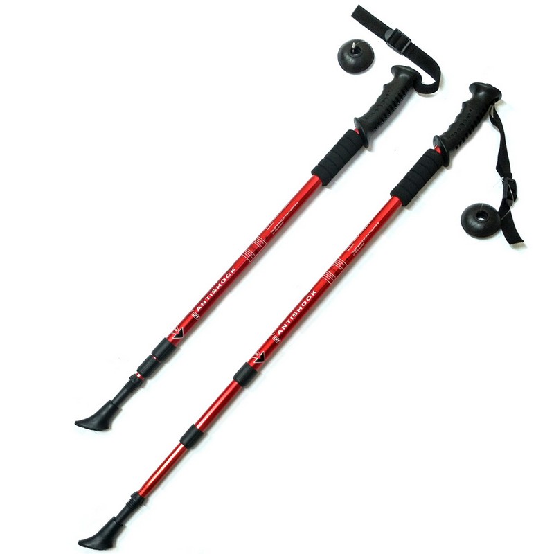 Купить Палки для скандинавской ходьбы Sportex телескопическая, 3-х секционная F18432 красный,