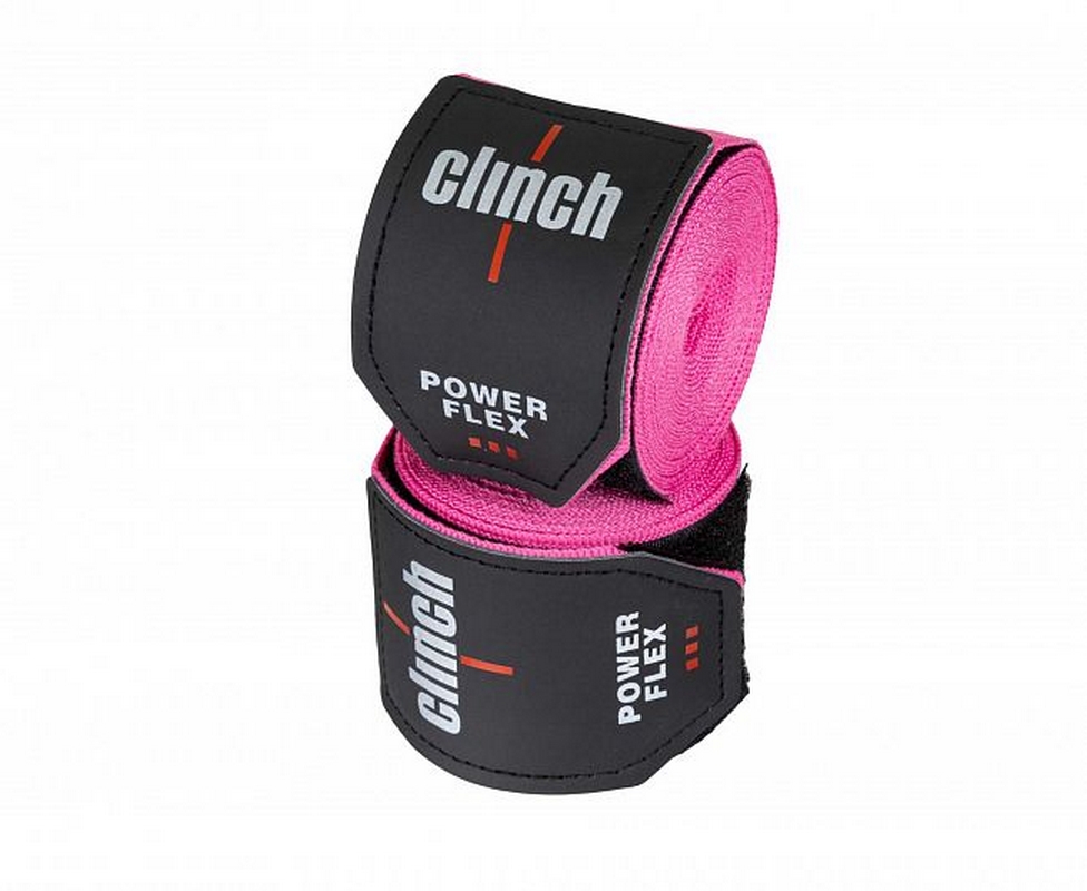 Бинты боксерские 350см Clinch Boxing Hand Wrap Power Flex C239 розовый 976_800