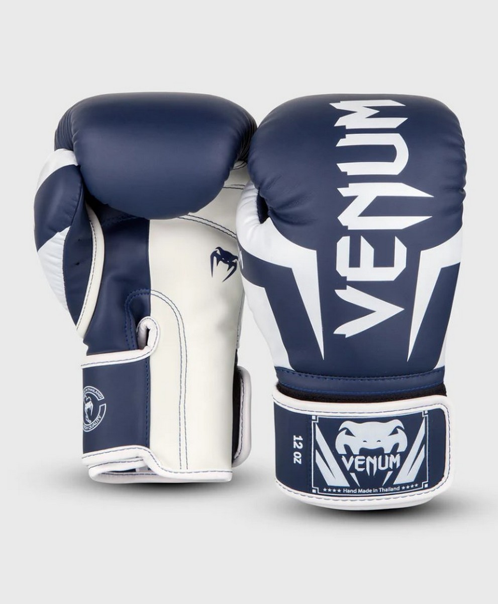 Перчатки Venum Elite 1392-410-12oz синий\белый - фото 1