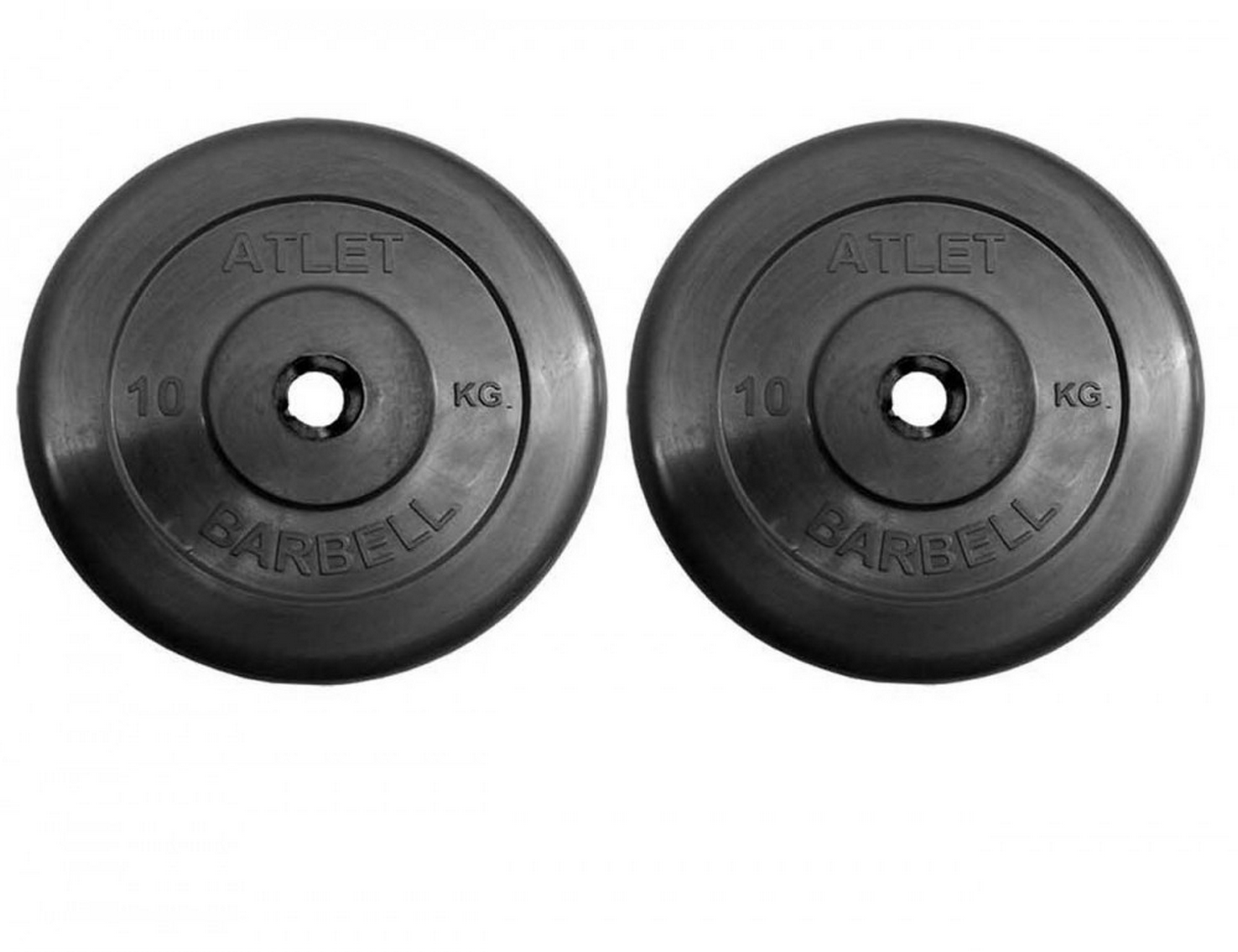 Диски обрезиненные d31 2x10кг MB Barbell Atlet MB-AtletB31-10 черный - фото 1