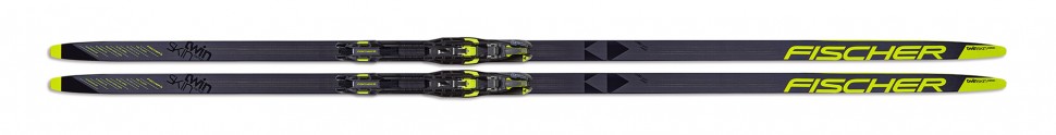 Лыжи беговые Fischer Twin Skin Carbоn Soft IFP Step (черно/желтый) N13419 - фото 1