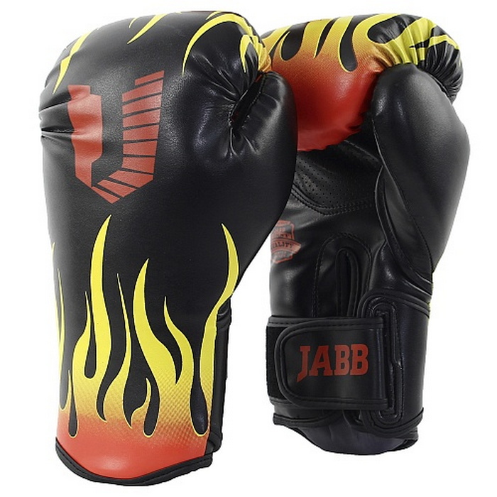 Боксерские перчатки Jabb JE-4077/Asia 77 Fire черный 14oz 700_700